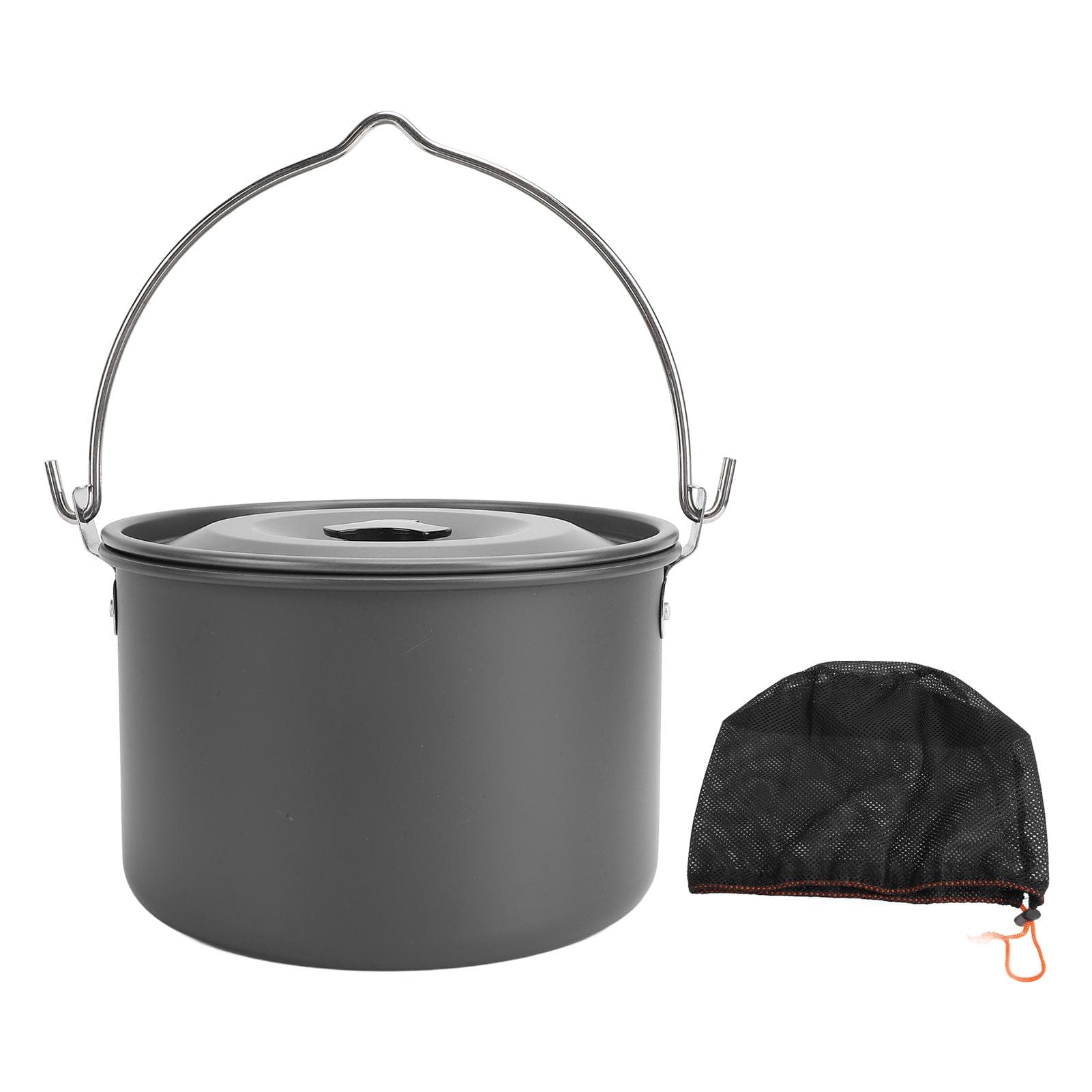 Camping Hanging Pot Large Capacity Aluminum Alloy Anti Stick Multifunctional Portable Heat L(for 6.5-9kg)