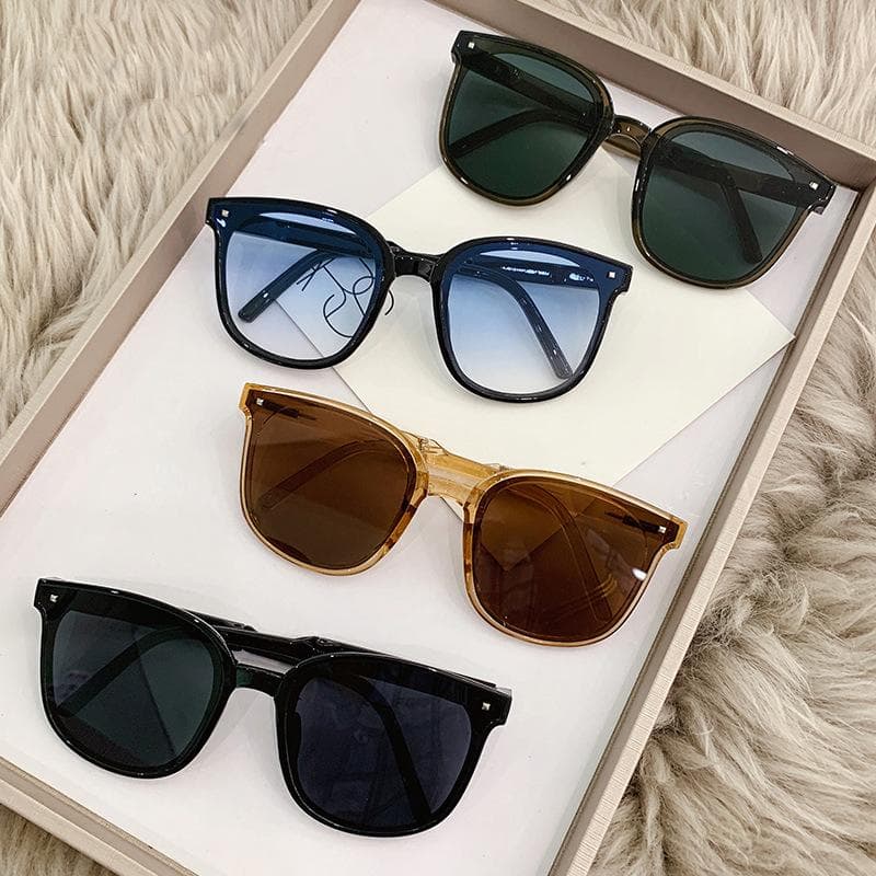 4PCS Luxury Folding Sunglasses Women Men Designer Vintage Cat Eye UV400 Sun Glasses Unisex Eyewear