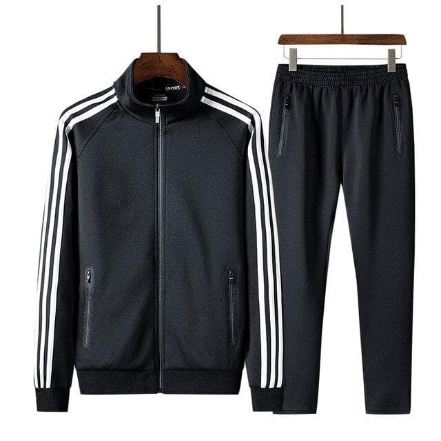 Men Sportswear Men Tracksuits Plus Size 8xl Two -Piece Set XXXXXXXXL black