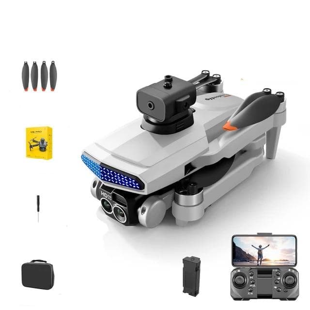 D6 MINI UAV ESC Dual Camera Photography Optical WIFI FPV Drone Five-way Obstacle Avoidance Luminous Quadcopter Children's Toys Gift Children Dual camera 1 battery grey