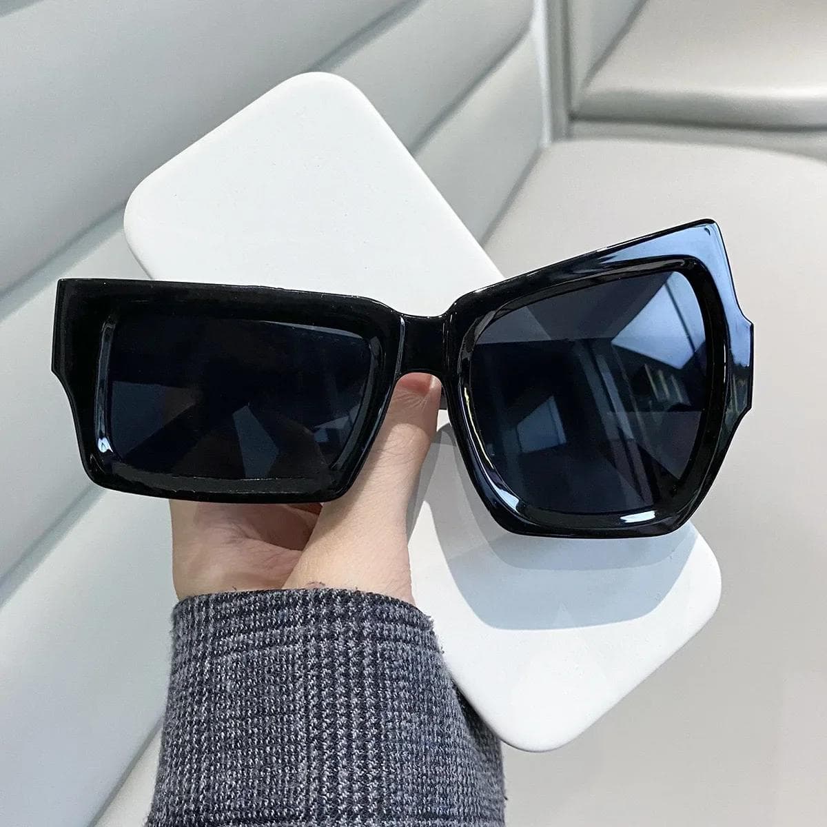 Fashion Irregular Square Sunglasses Funny Party Asymmetrical Sun Glasses Men Brand Designer
