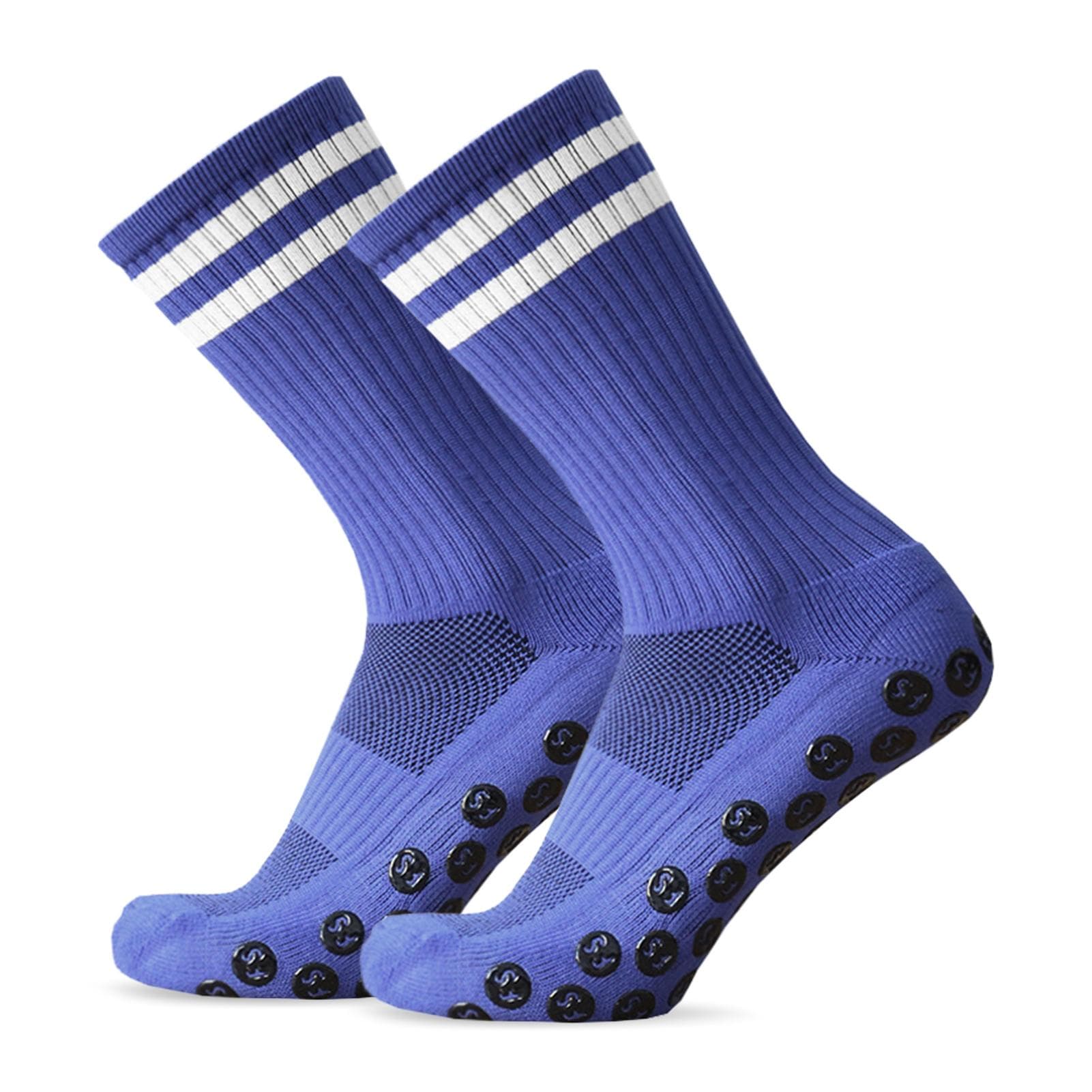 3 Pairs Anti Slip Soccer Socks Team Sports Socks Outdoor Fitness Breathable Quick Dry Socks 1 Pair blue