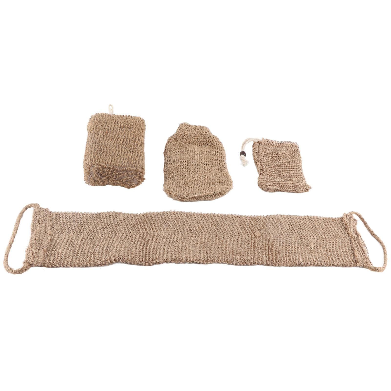 Exfoliating Jute Back Scrubber Concave Convex Surface Gift Package Jute Exfoliating Scrubber Kit