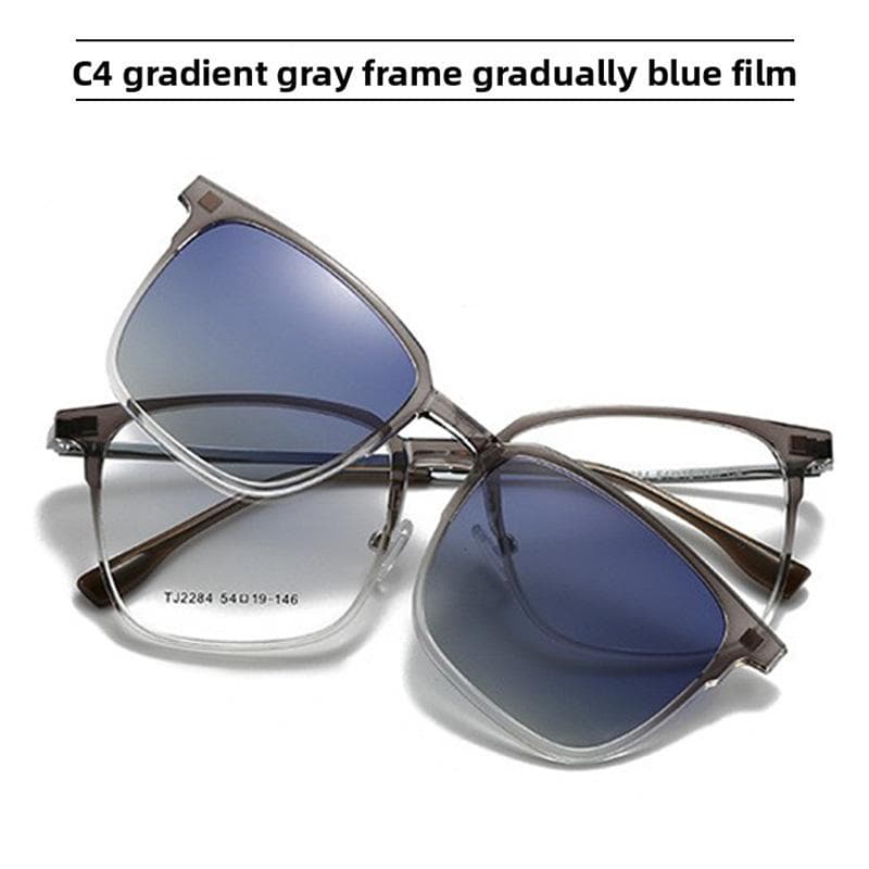 Magnetic Sleeve Glasses High Appearance Versatile Myopia Frame Clip On Driving Sunglasses Two In One SHOW AS PICTURE