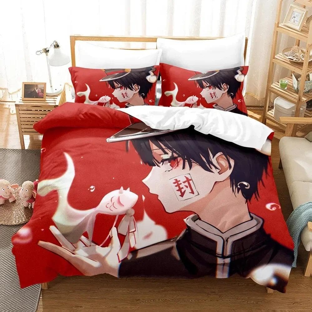 Fashion 3D Printing Anime Toilet-bound Hanako-kun Bedding Set Duvet Cover Sets Comforter Bedding Double Size Adults Kids Gift AU Queen 210x210cm
