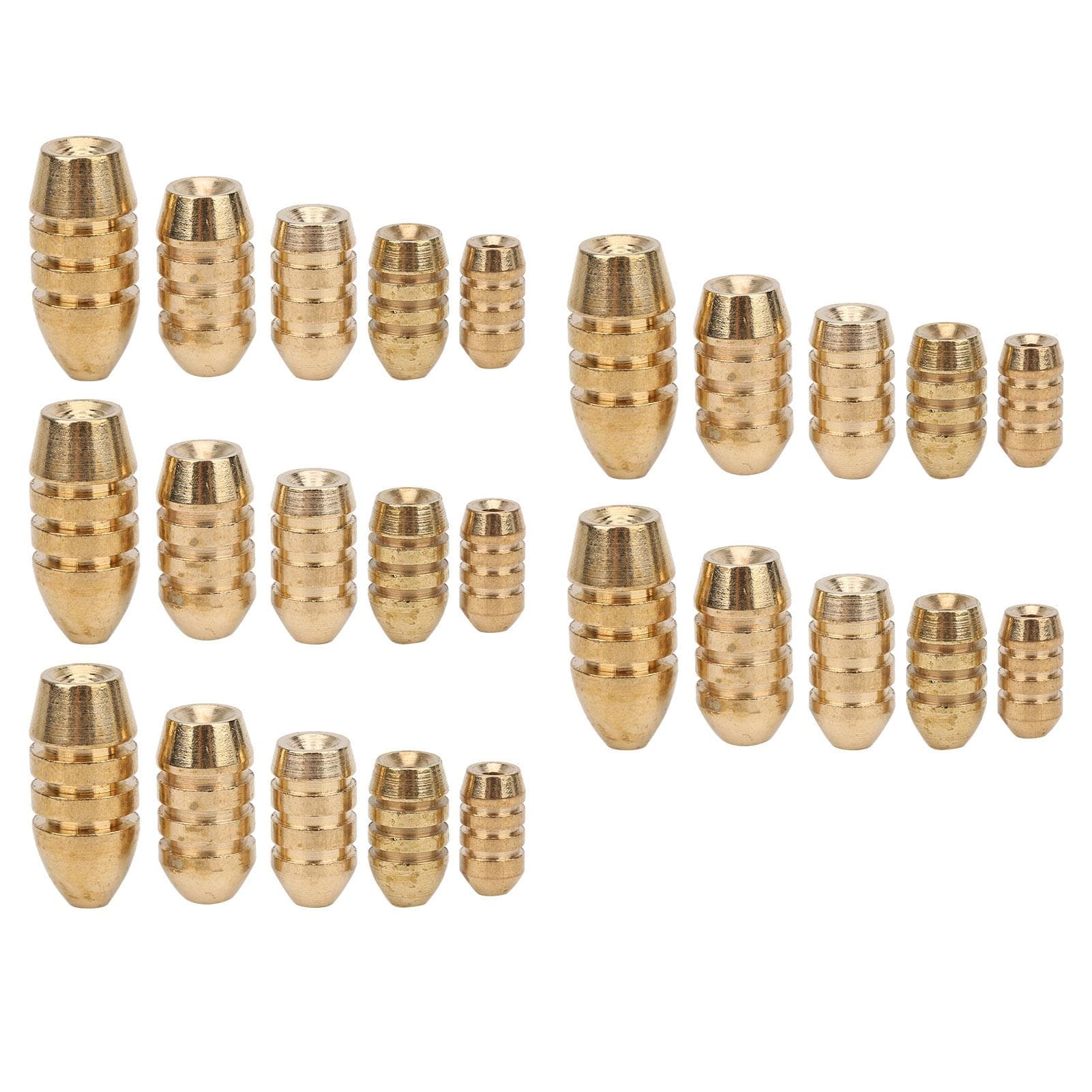 25Pcs Fishing Sinker Bullet Copper Lure Bait Falling Weights Set for Angling Accessories