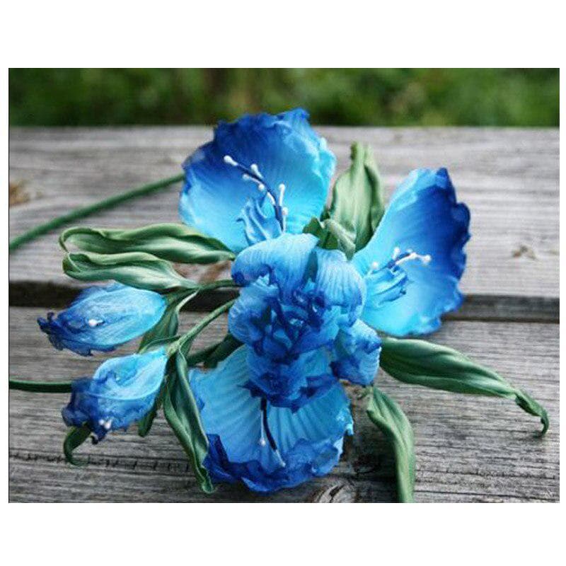 diamond painting blue irises diamond mosaic resin square round diamond embroidery 20X30CM
