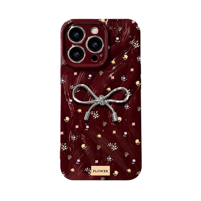 Floral Bow Suitable for Apple 16 Mobile Phone Case Iphone15PRO Three-dimensional Doll 14 Full Cover Anti-fall 13/12 iPhone 11