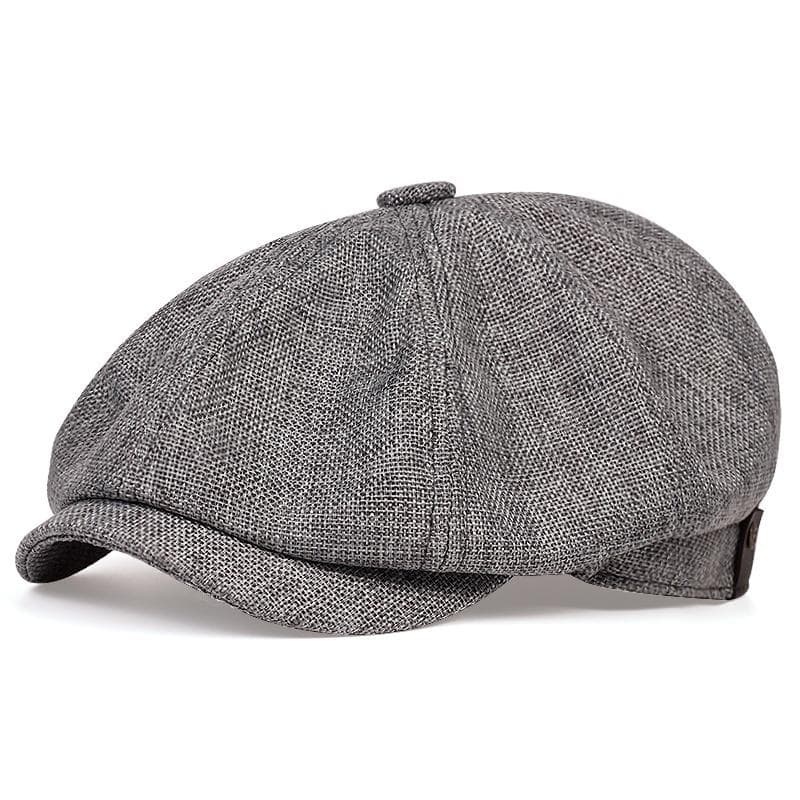 Men Berets Flax Newsboy Hat Women Flax Beret  Vintage Male Beret French Hats Navy Cap L grey