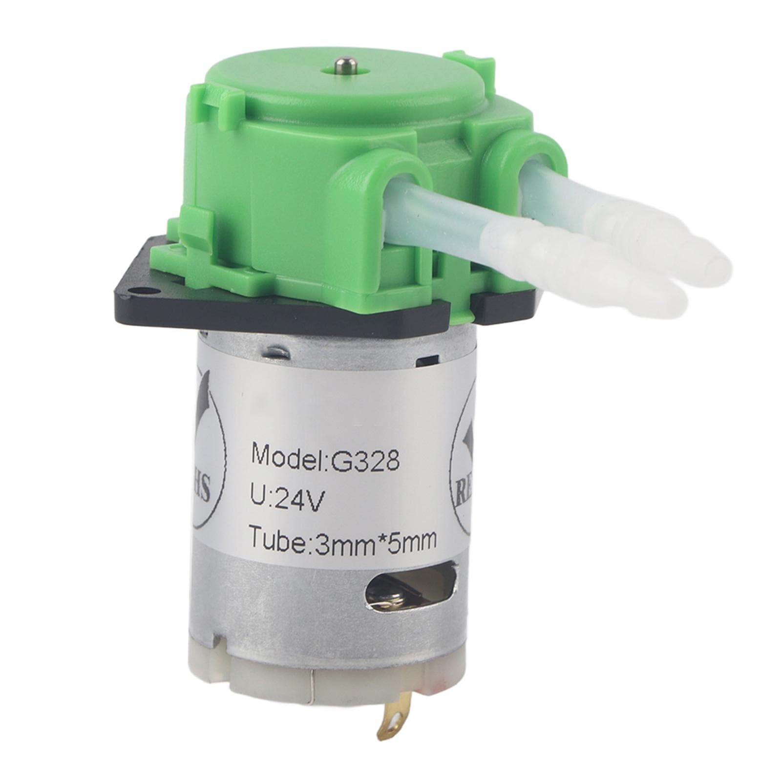 Dosing Pump DIY Peristaltic Tube Head For Aquarium Lab Chemical Analysis (green 24v 3*5)