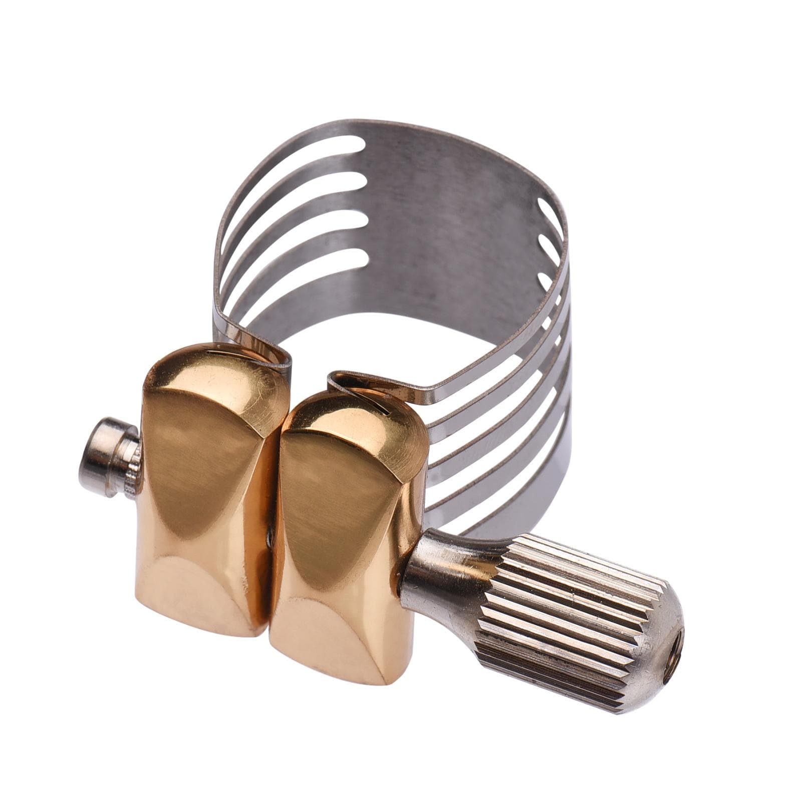 Single Screw Adjustment Saxophone Ligature Compact Durable Sax Ligature for Soprano Saxophone I7830-3 silver