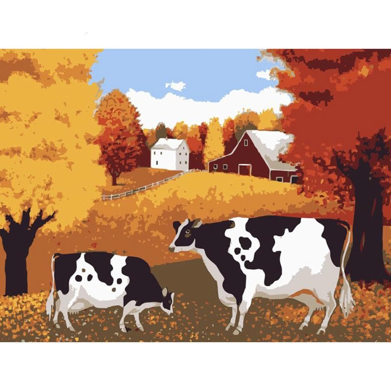 5D DIY Diamond Painting Cow Embroidery Mosaic Cross Stitch Rhinestone Decoration 20X30CM