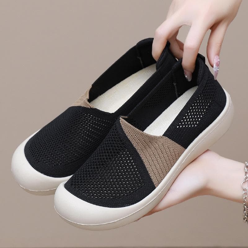 Women Loafers Shoes Mesh Flats Shoe Woman Comfort Female Breathable Mesh Slip on Footwear Casual Ladies Sneakers Spring 35 black