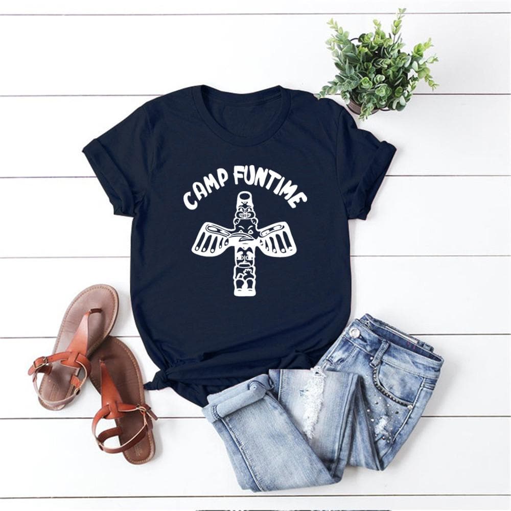 Camp Funtime T Shirt Debbie Harry Shirt Deborah T-Shirt 70s Classic Rock Tshirt Vintage Punk Disco T-Shirts Graphic Tee S navy blue