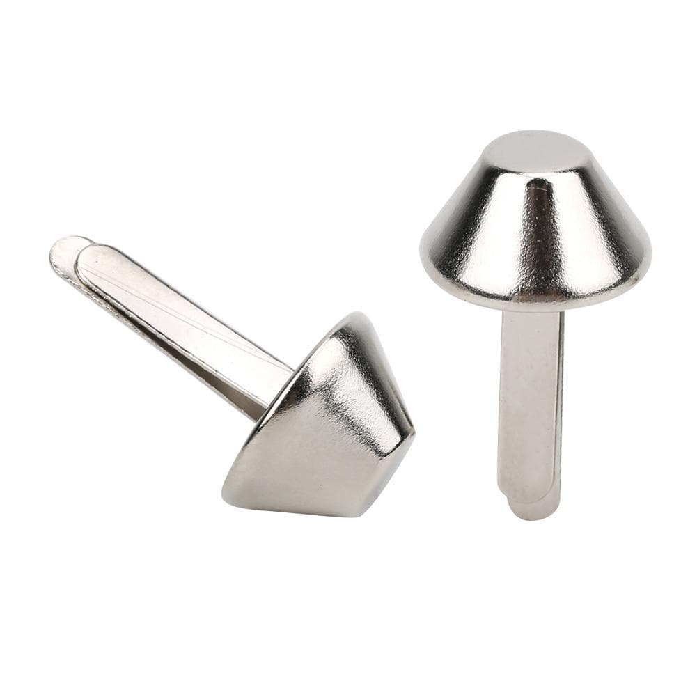 100Pcs Feet Stud Silver White Iron DIY Leather Craft Handbag Flat Mushroom Spike Rivet Accessories