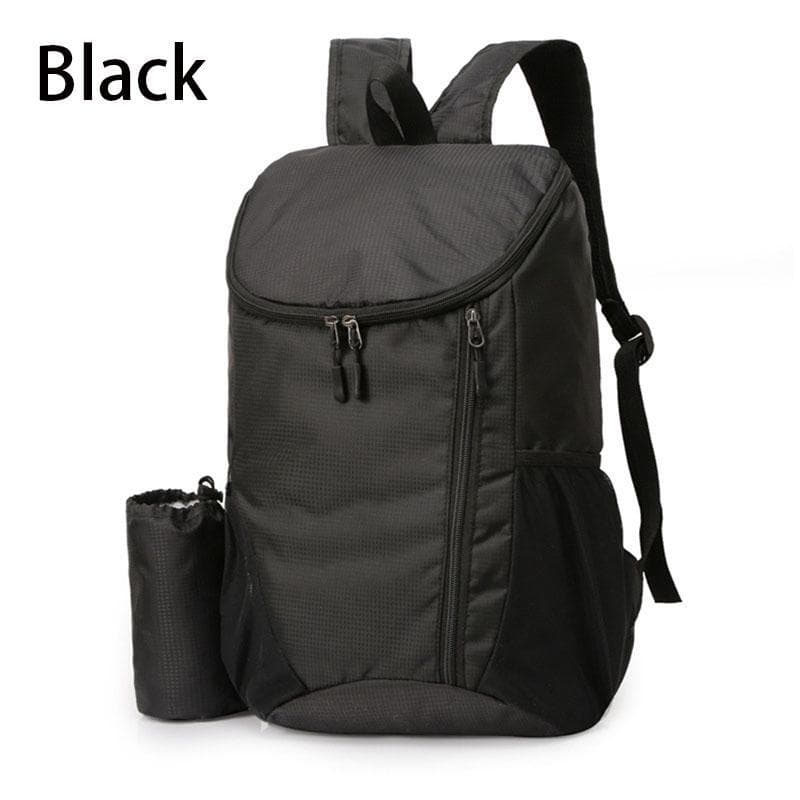 1Pcs Large Capacity Folding Bag Lightweight Waterproof 8 Colors Outdoor Bag Travel Sports Foldable Backpacks One Size black