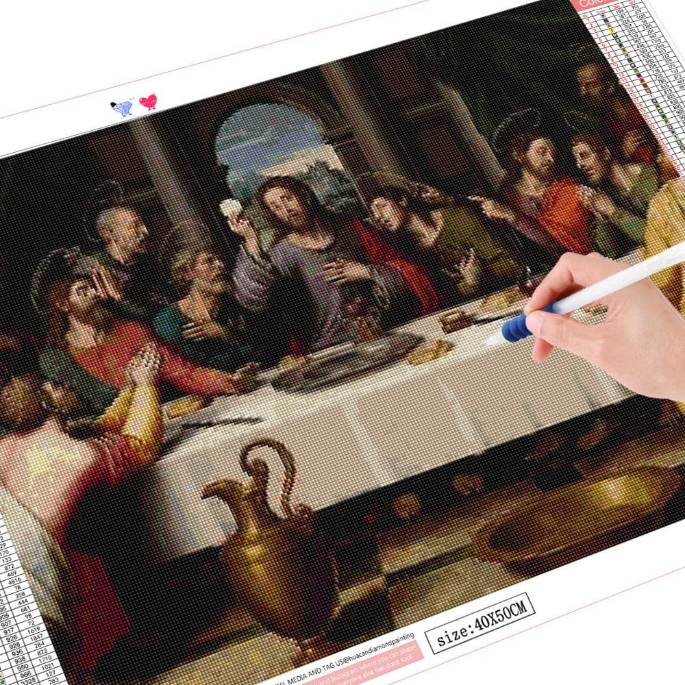 Diamond Painting The Last Dinner Portrait Religion Jesus Cross Stitch Kit Home Decoration 20X30CM