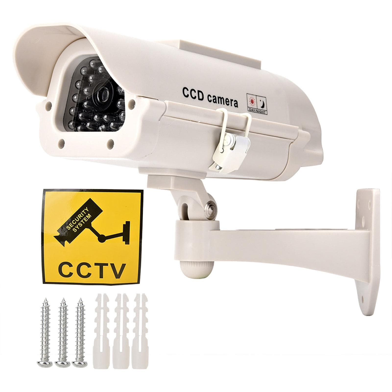 Solar Power Dummy Fake Camera Home Surveillance Simulation Waterproof Monitor With LED Light