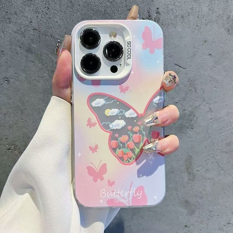 Rose Butterfly Suitable for 16plus European and American 15promax Apple Phone Case Iphone16 Girl 14 Creative 13 iphone7p/8p