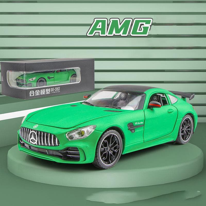 1/24 Scale Benz AMG GTR Toy Cars Model Car, Zinc Alloy Pull Back Toy car with Sound and Light for Kids Boy Girl Gift 1/24-20.5x9x5.5cm