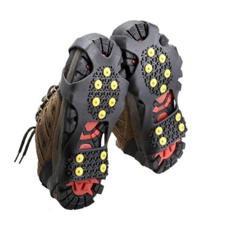 Outdoor Unisex Snow Antislip Spikes Grips Grippers Crampon Cleats For Shoes Boot Overshoses XL(EU  45-48) black