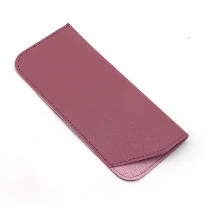 Pure Color Leather Eyeglass Sunglasses Reading Glasses Case Soft PU Leather Pouch Bag Pocket Eyeglasses Sleeve Eyewear Protector