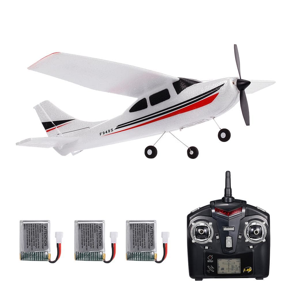 Wltoys F949S RC Airplane 2.4G Plane RC Aircraft 3CH Remote Control EPP Airplane Miniature Model 3 Batteries white