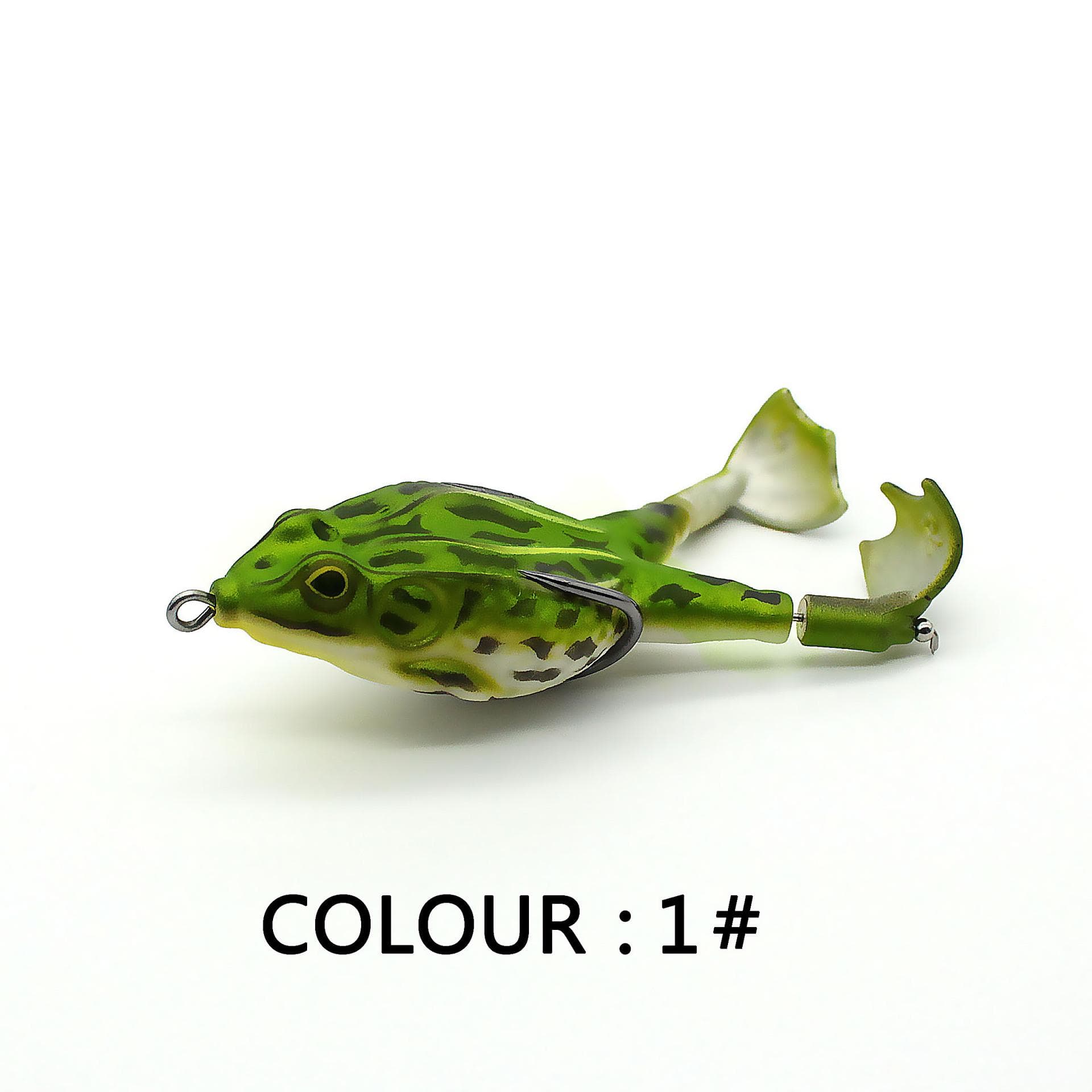 Frog Lure Double Propeller Legs Silicone Soft Baits Topwater Wobblers Artificial Bait For Bass Catfish Fishing Tools 7.5cm green