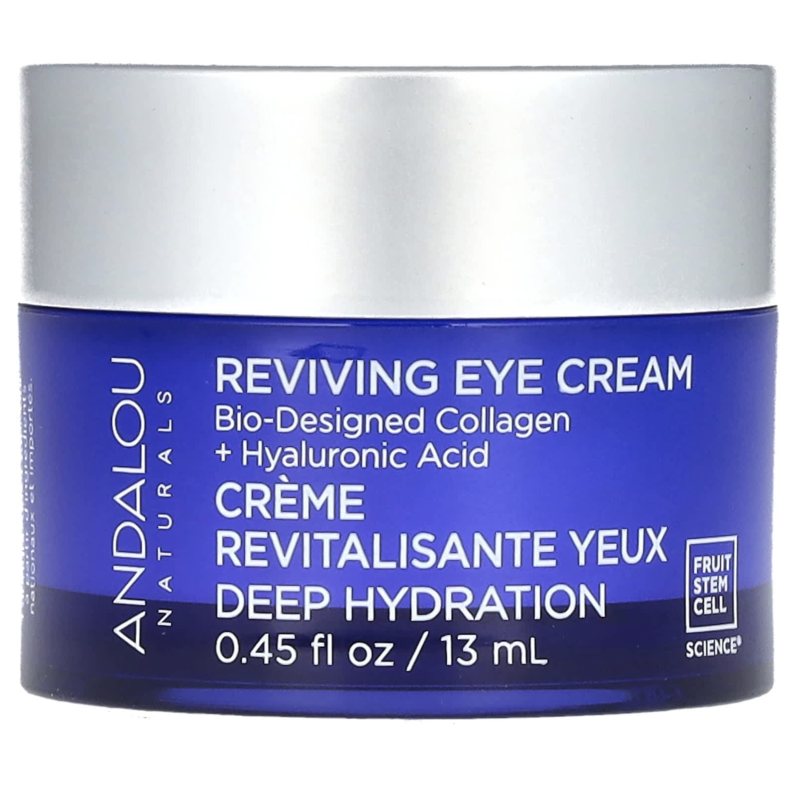 Andalou Naturals, Reviving Eye Cream, Bio-Designed Collagen + Hyaluronic Acid, 0.45 fl oz (13 ml)