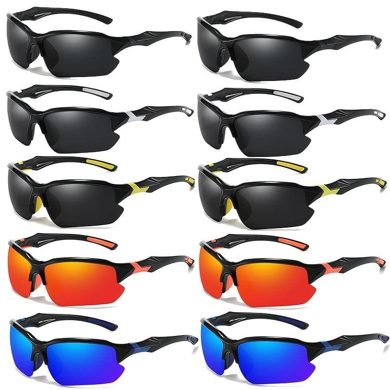 10 PCS New Sports Sunglasses for Men Women Cycling Glasses Colorful UV Protection Lightweight