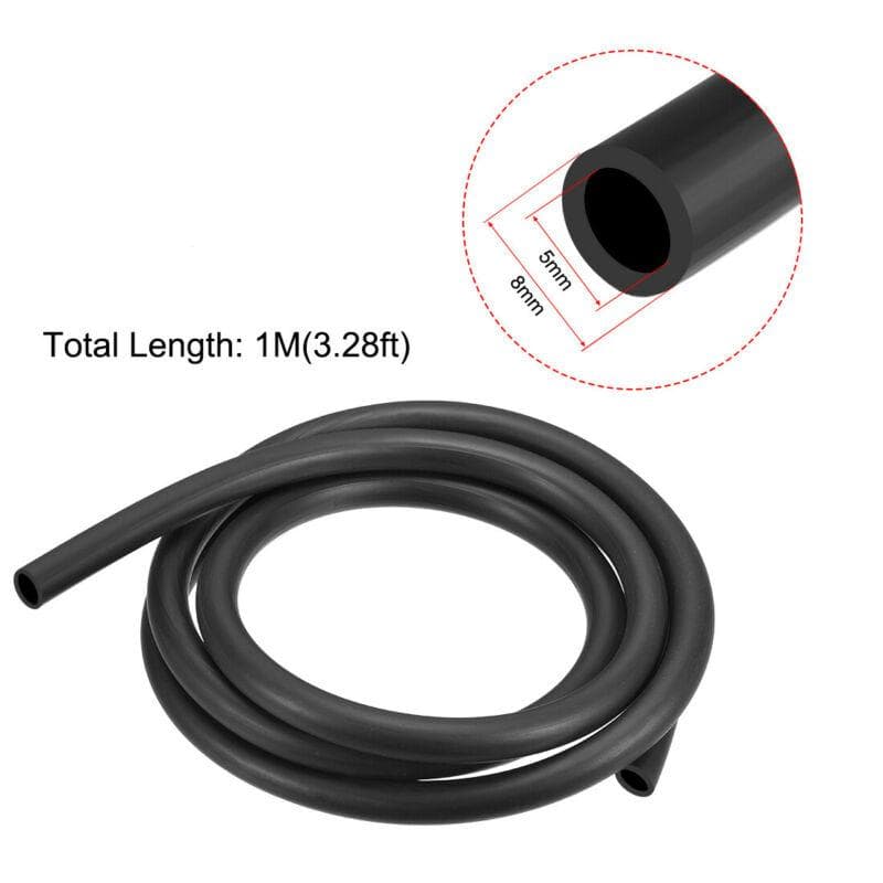 1M Black Fuel Line Hose NBR 5mm ID 8mm OD Diesel Petrol Water Hose Engine Pipe