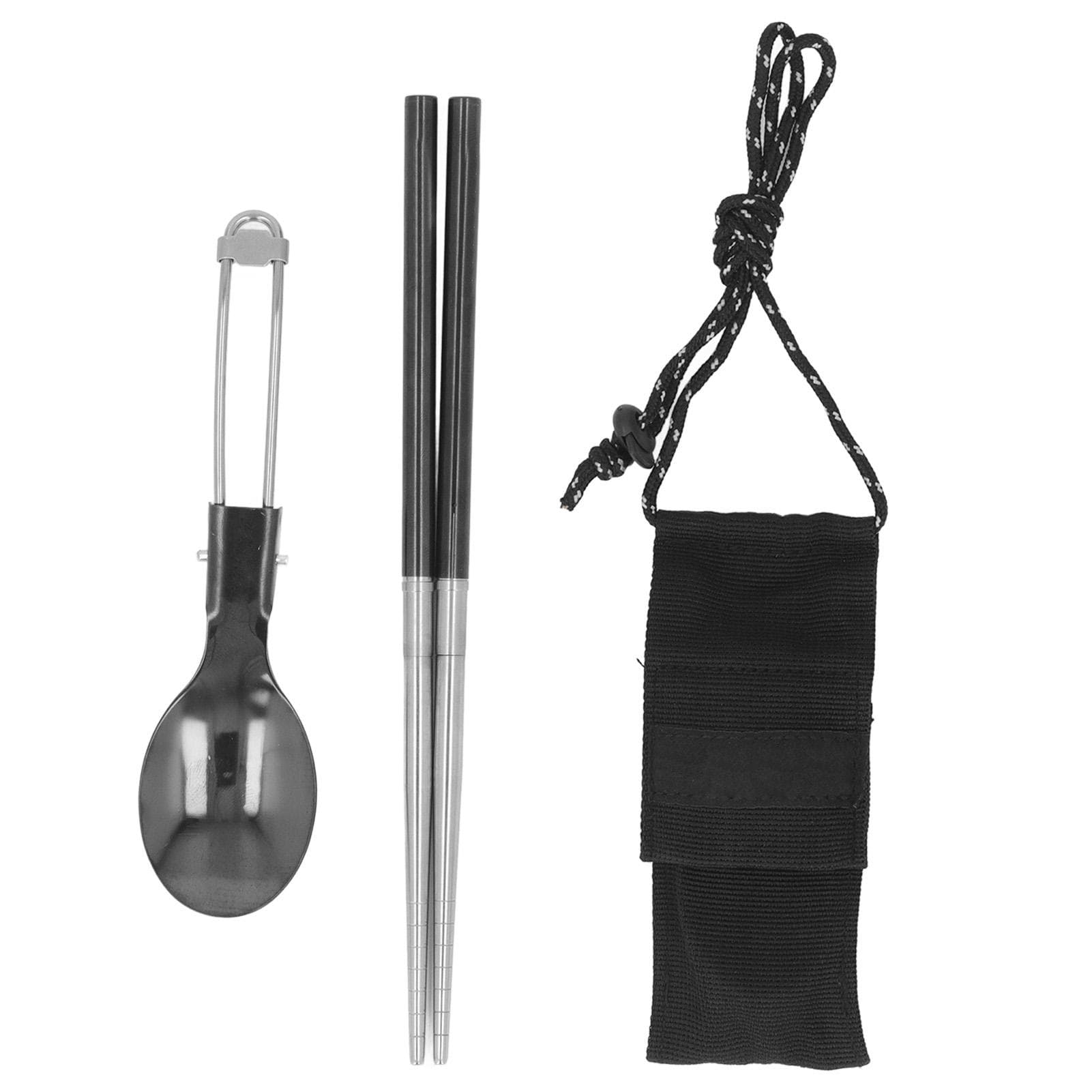 Camping Spoon and Chopstick Set 304 Stainless Steel Portable Utensils Foldable Spoon And Detachable L(for 6.5-9kg)
