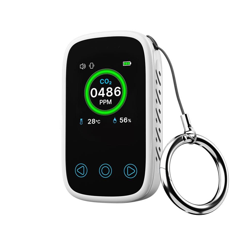 3in1 Air Quality Tester CO2 Temperature Humidity Detector NDIR Sensor Auto Brightness Adjustable white