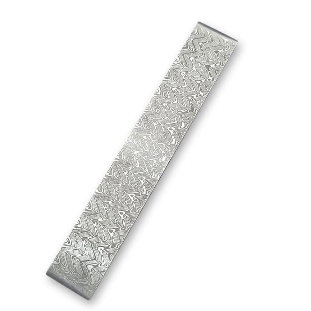 Damascus Steel Billet Patterned Steel Cutter Embryo Forging Materials Quenched Smoothed for Cutter wave pattern
