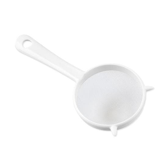 Yousheng Plastic Screen Mesh Tea Leaf Kitchen Handheld Strainer Flour Sieve Colander Small white