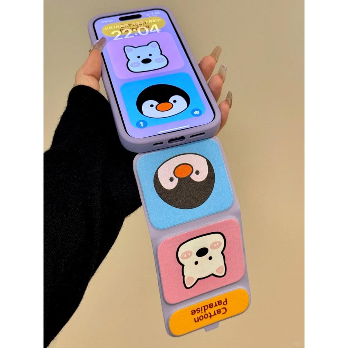 Cute Cartoon Flip Magnetic Suction West Highland Folding Bracket IPhone 16/15 Mobile Phone Case Suitable for Apple 14/13 iPhone 11