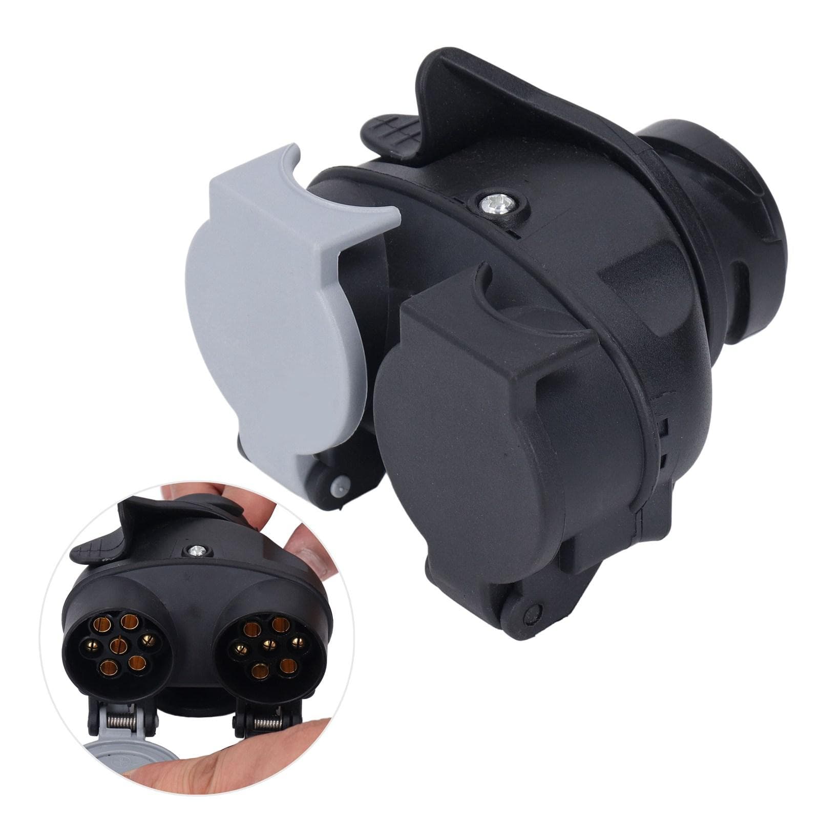 Towing 13 Pin to Dual 7 Pin Adaptor 12V Conversion Plug 12N 12S for Caravan Trailer Fridge
