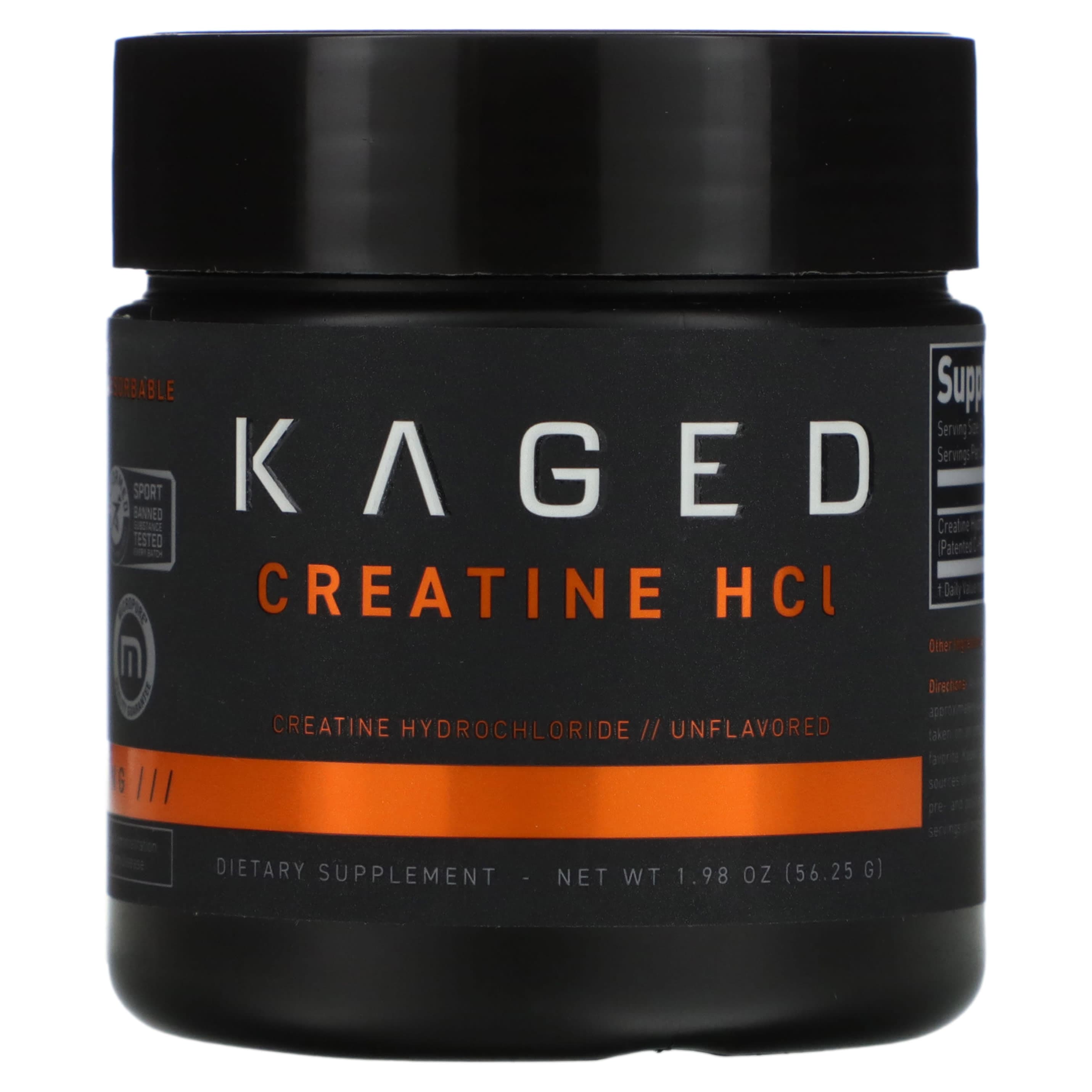 Kaged, Creatine HCI, Unflavored, 1.98 oz (56.25 g)