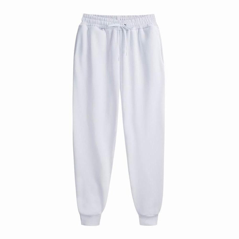 Men Casual Sports Pants Running Workout Jogging Long Pants Gym Sport Trousers for Men Jogger Sweatpants XL white