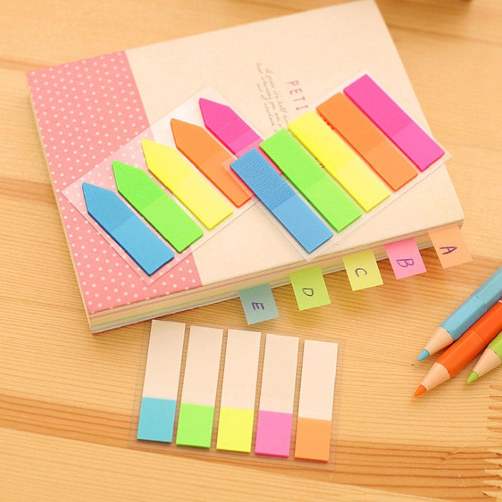 Adhesive Index Category Sticker Label Sticky Note Bookmark Divider (Half Color)