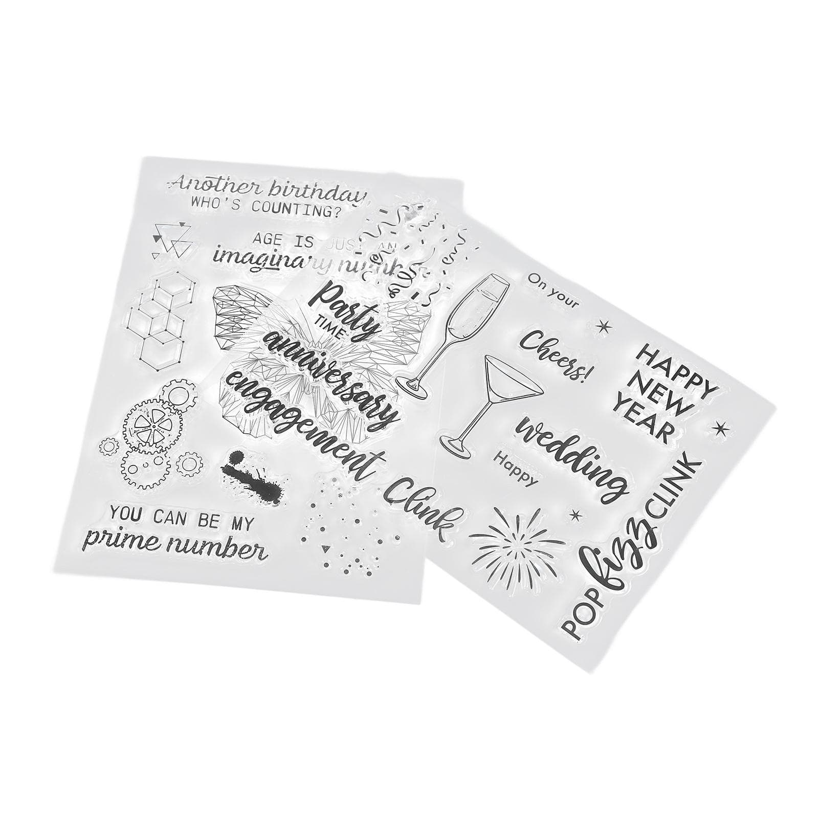 2Pcs Clear Stamp Set TPR Clear Imprint Healthy Nonirritating Recyclable Practical Transparent