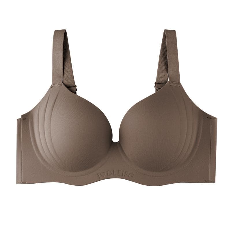 Women's Push-Up Bra Seamless Wireless Brassiere Solid Color Underwear Everyday T-shirt Bras Sexy Ladies Lingerie 42/95BC coffee