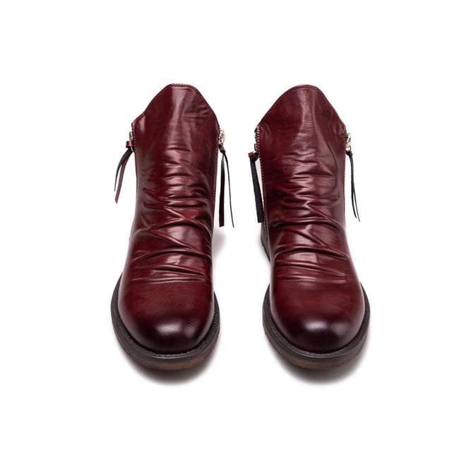 Original Boots Men Autumn Shoes Male Casual Boots Men Comfy Anti-Slip Lace-up Boots 39 red