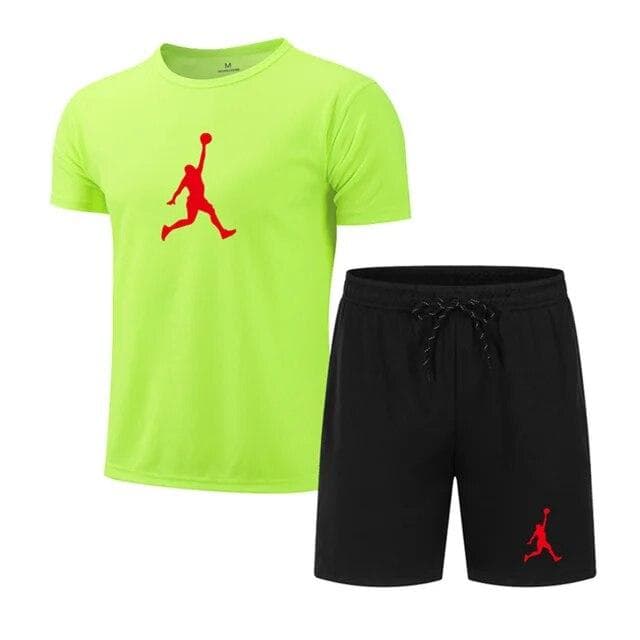 Summer Popular Men's T-shirt+shorts Suit Men Sports Suit Printing Casual Fashion Short-sleeved T-shirt Set Men Joggers Suit Set S