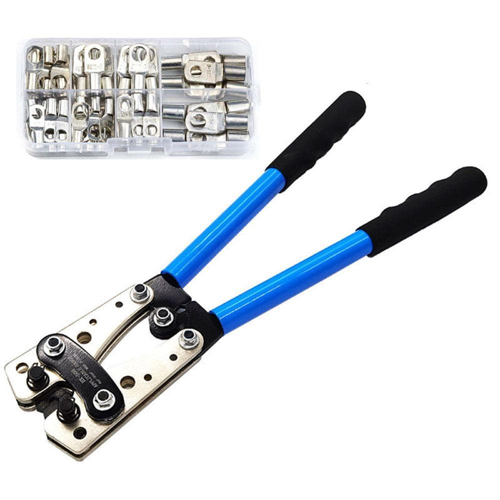 HX-50B Portable Cable Crimping Tool Professional Terminals Crimper Plier Car Auto Copper R-ing with 60pcs terminals