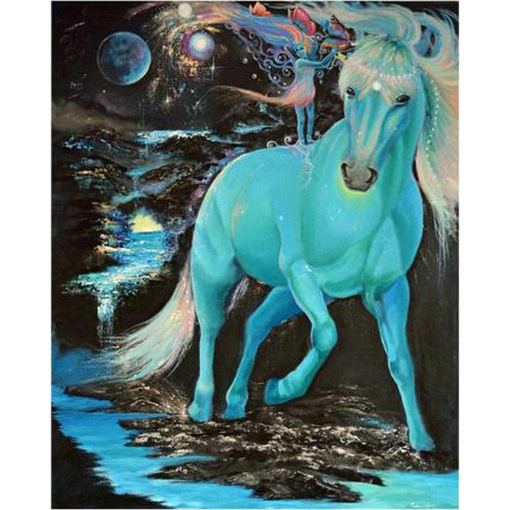 Diy Diamond Painting Cross Stitch Unicorn Fairy Pattern 5D Full Diamond Embroidery 20X30CM