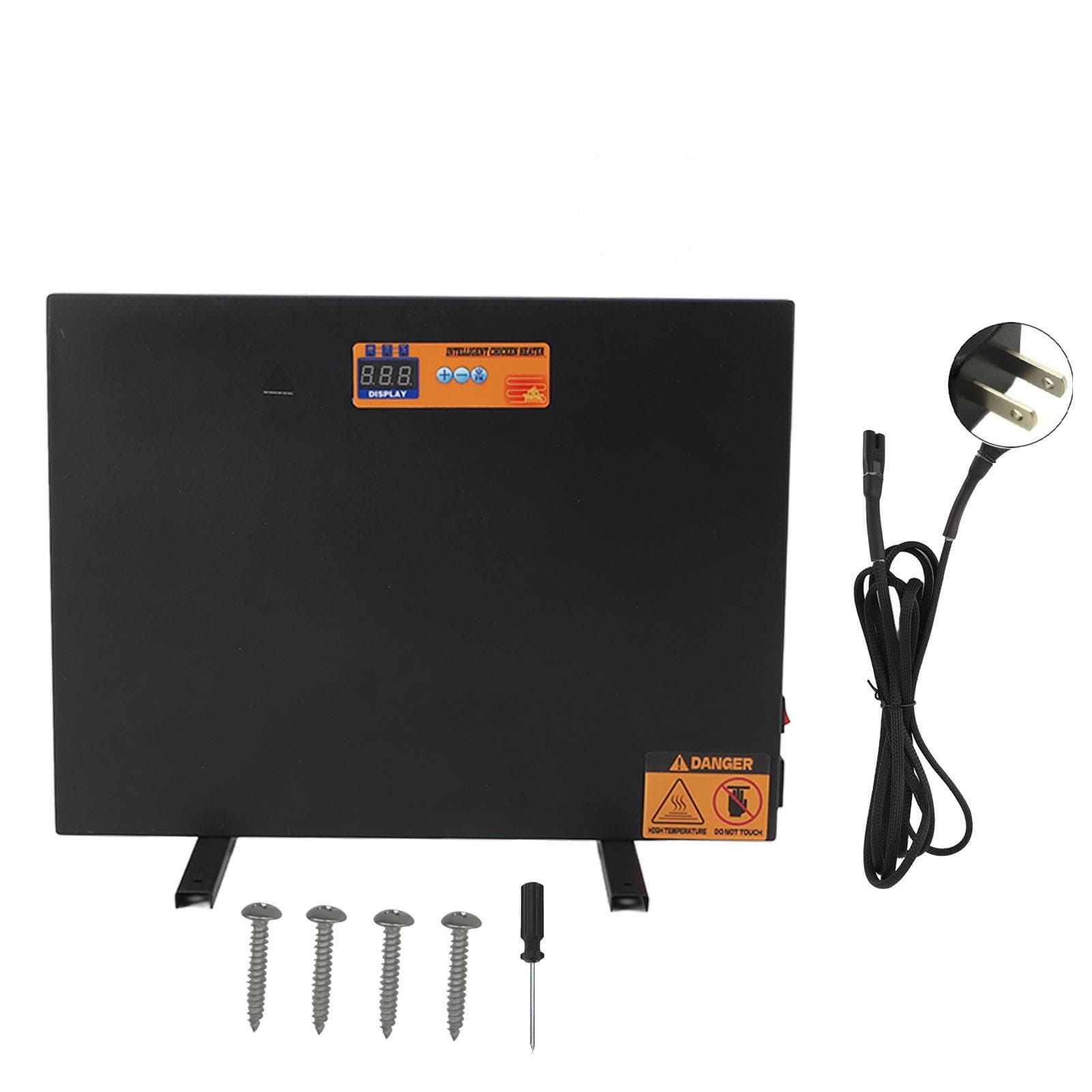 Chicken Coop Heater Black 150W Manual Control Anti Tipping Timer Thermostatic Overheating