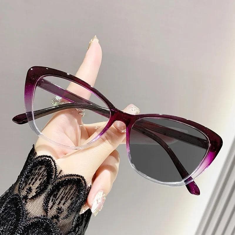 Women Outdoor Photochromic Myopia Glasses Unisex Vintage Cat Eye Minus Diopter Eyewear Outdoor Near Sight Sunglasses for Ladies -2.5
