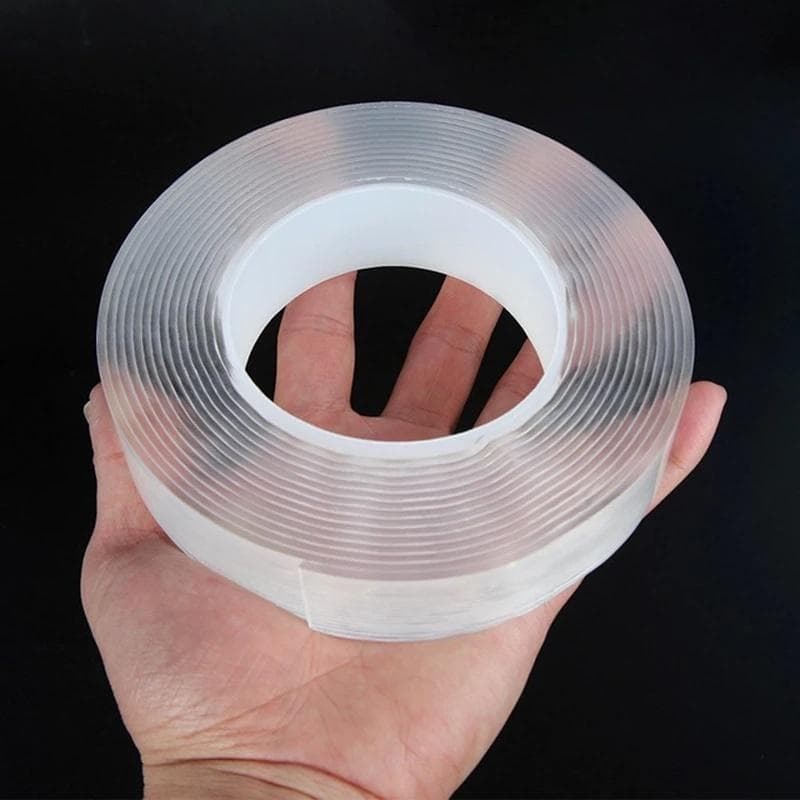 Power Tape Super Strong Double Sided Tape Extra Strong Adhesive Non-slip Tape Waterproof Transparent Tape for Kitchen Bathroom 1M*10mm transparent