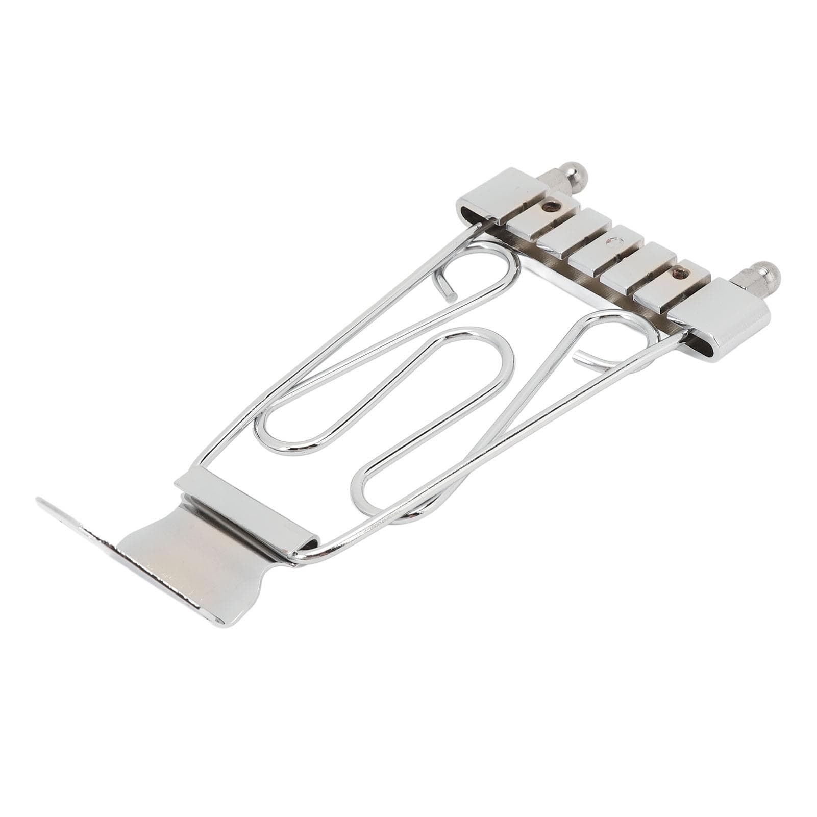 6 String Trapeze Tailpiece with Screws Height Adjustment Open Frame Bridge Tailpiece for Archtop silver